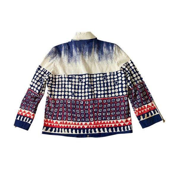 St. John Sport Marie Gray Lightweight Jacket Red White Blue Large - Picture 2 of 11